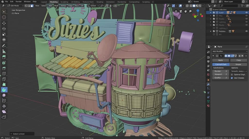 Organické 3D modelování v aplikaci Blender