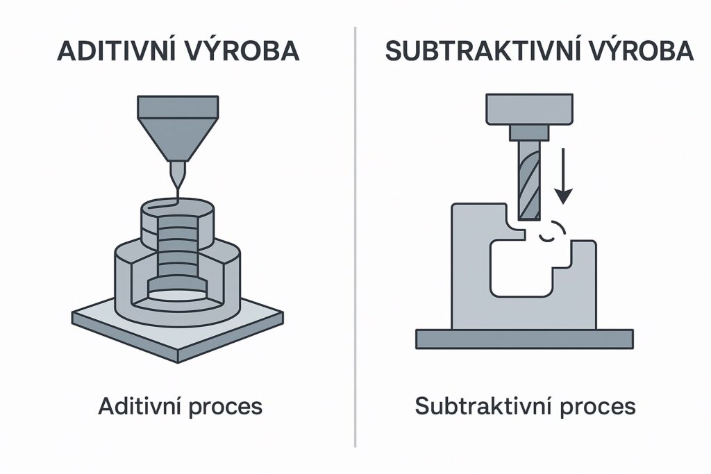 Aditivní výroba vs obrábění - vizualizace